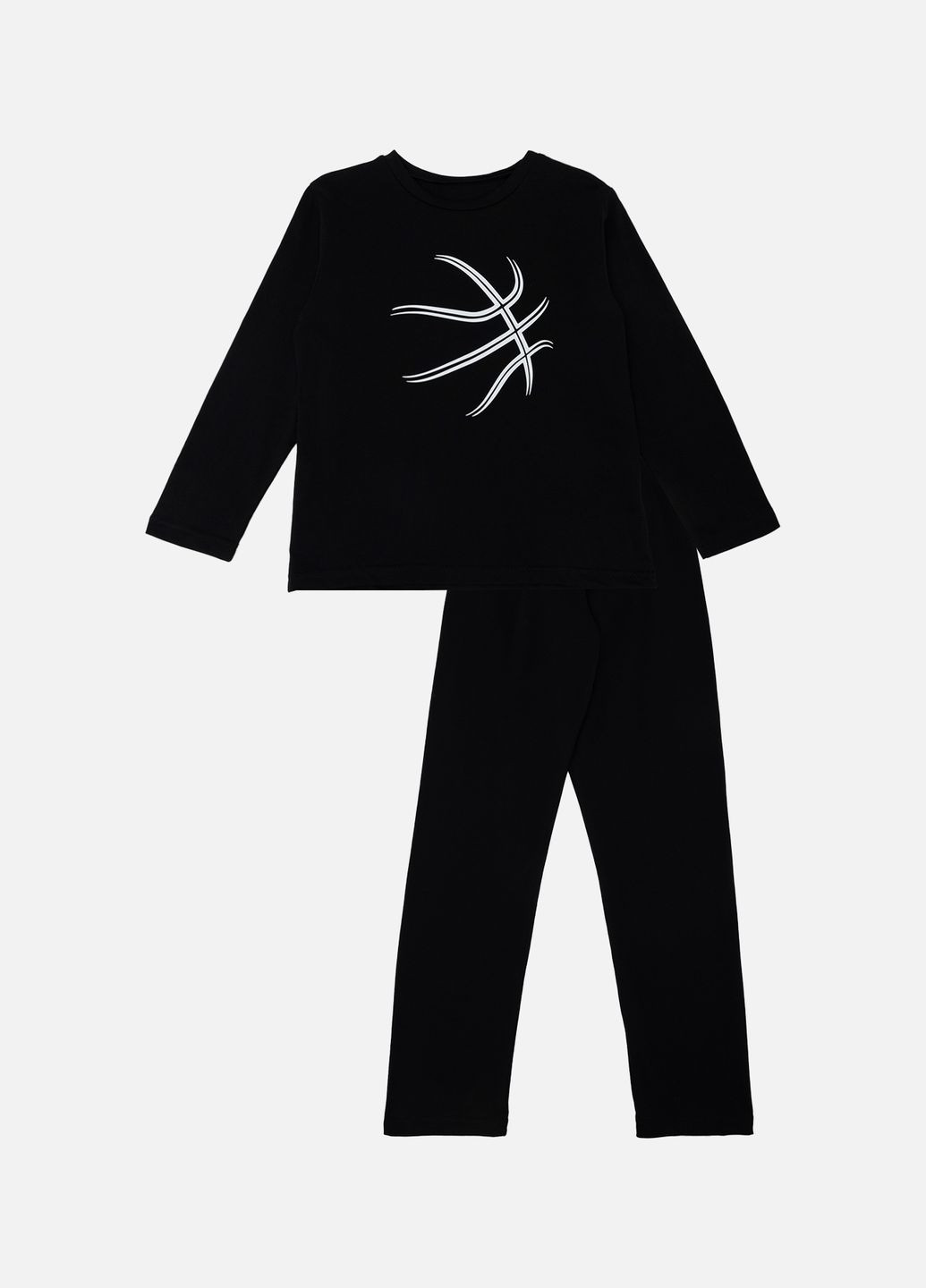 Черная всесезон пижама с длинным рукавом для мальчика цвет черный цб-00247063 Yuki