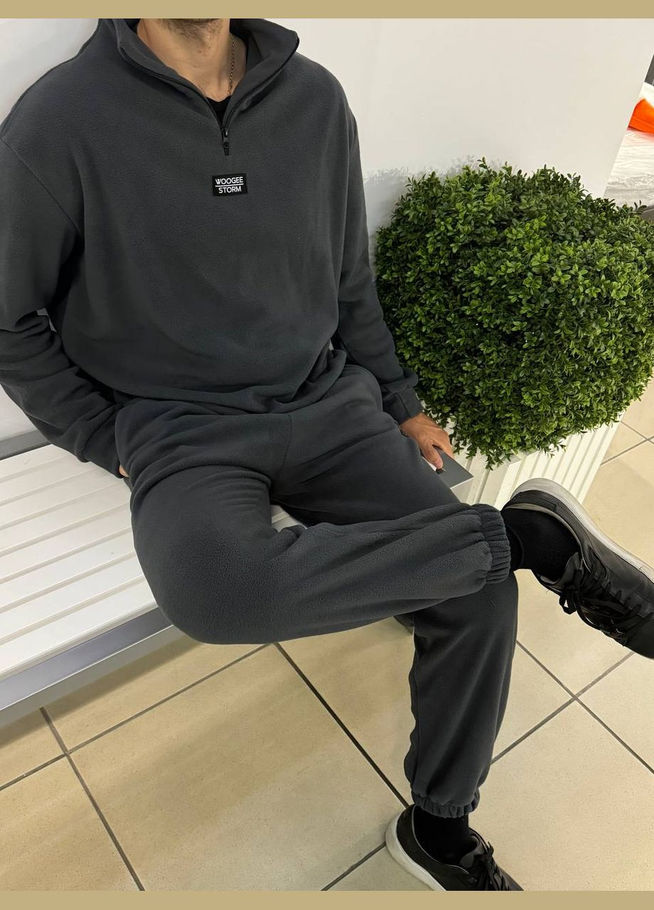 Базовый графитовый мужской костюм 2-ка, демисезонный качественный костюм без капюшона,подойдет даже для очень холодных дней No Brand 1025 (308067151)