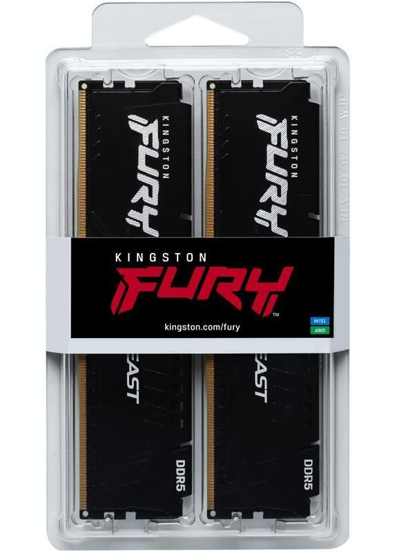 Модуль памяти DDR5 2x16GB/5600 Fury Beast Black (KF556C40BBK2-32) Kingston (332978744)
