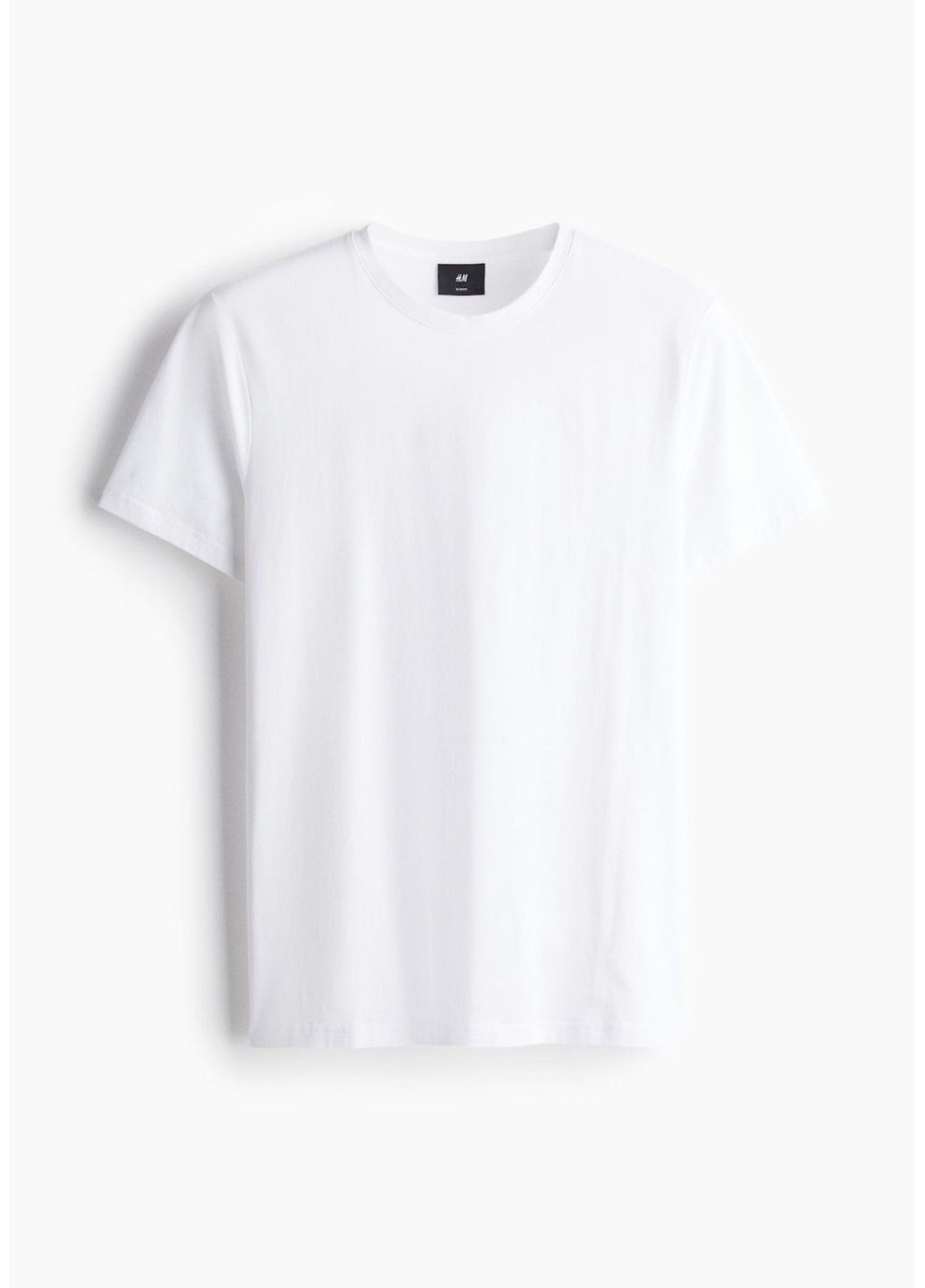 Біла чоловіча футболка slim fit (58396) l біла H&M