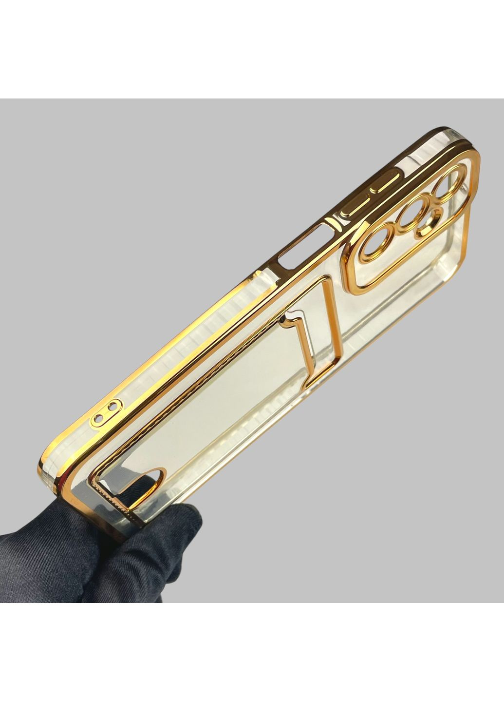 Чехол для Redmi 12C с золотой окантовкой с карманом для карт на сяоми редми 12с золотой Xiaomi (366021498)