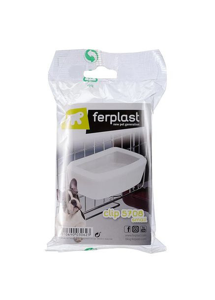 CLIP 5708 SMALL Годівниця для переносок біла Ferplast (336766864)