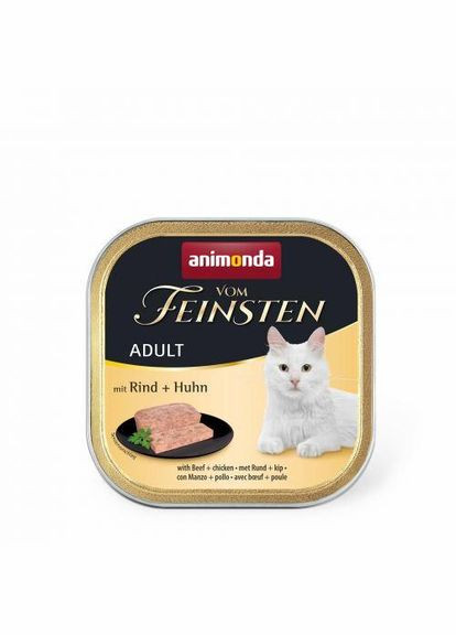 Вологий корм Vom Feinsten для дорослих котів, з яловичиною та куркою, 100 г (*) Animonda (322590393)