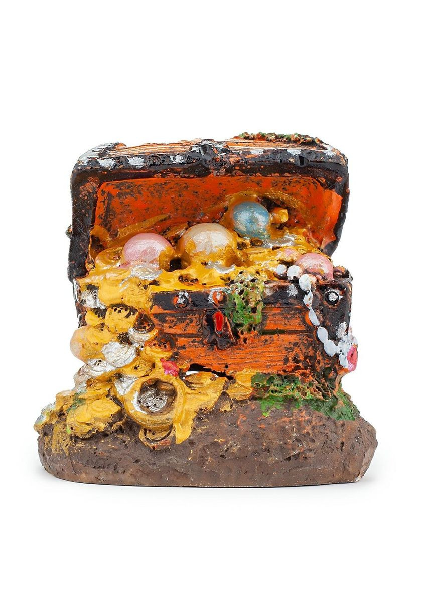 Аквариумный декор – сундук с пузырьками, 5,5см Happet (360245371)