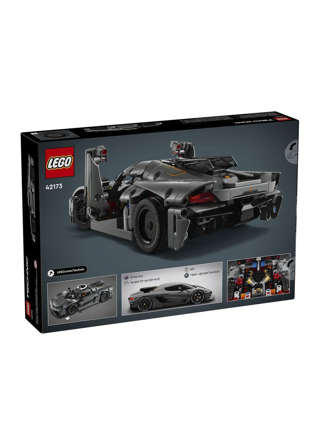 Конструктор TECHNIC - Koenigsegg Jesko Absolut — сірий гіперкар, 801 деталь колір різнокольоровий CB-00285712 Lego (362025272)