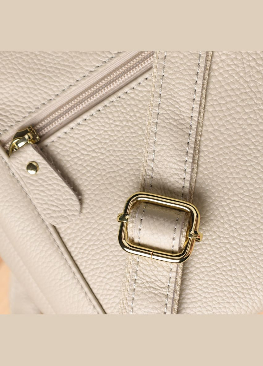 Женская кожаная сумка с тремя секциями 22980 Белый Vintage (348358995)