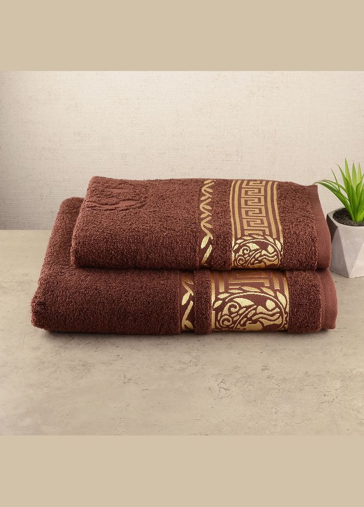 GM Textile набор полотенец для сауны 2шт 50х90см, 70х140см caesar 450г/м2 () коричневый производство -