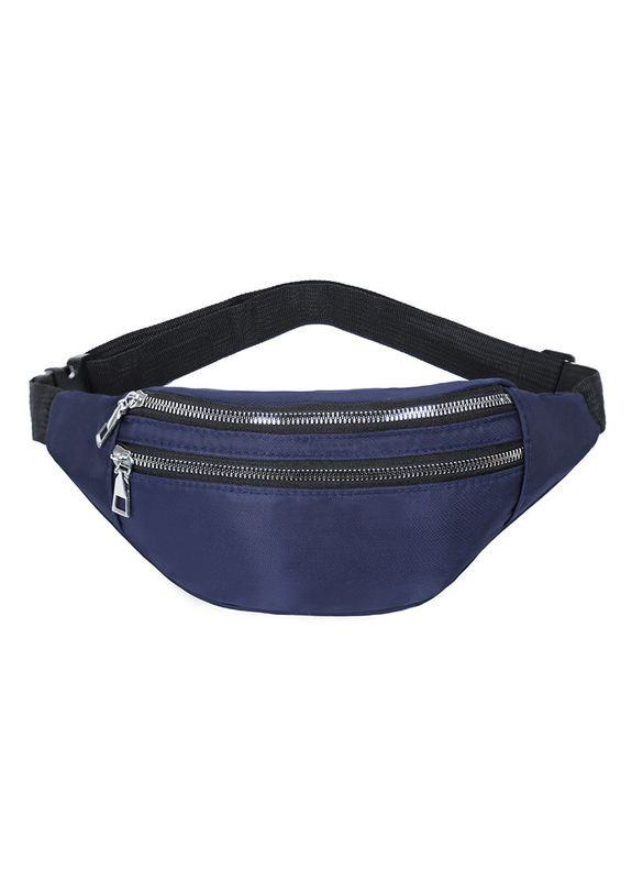Поясна сумка бананка 00909 на два відділення синя No Brand (303606050)