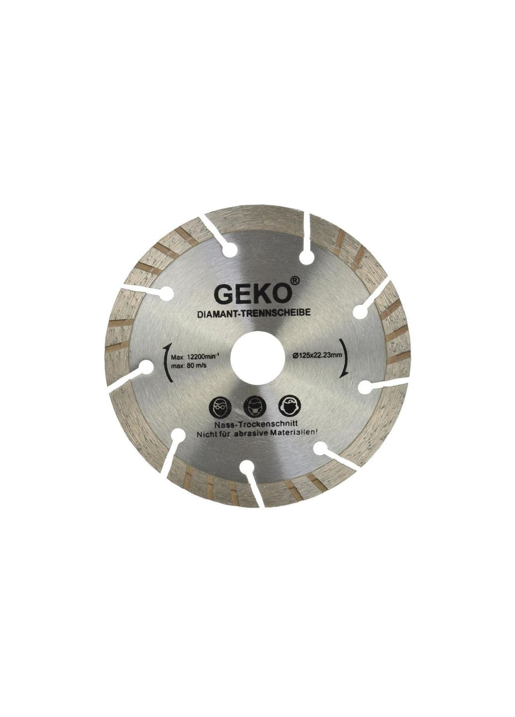 Круг резки алмазный сегментный "" 125 мм серый Geko (313400048)