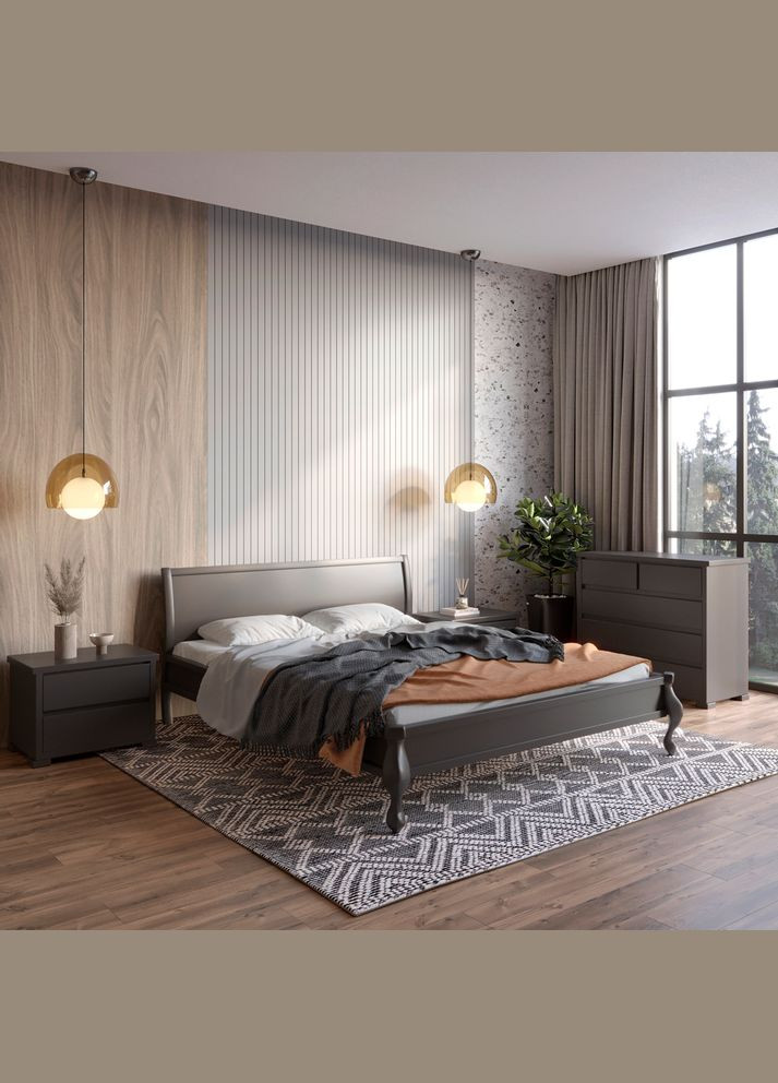 Односпальная деревянная кровать Палермо (RAL9011) 70х190 см (MBG-11320) Mebigrand (366084022)