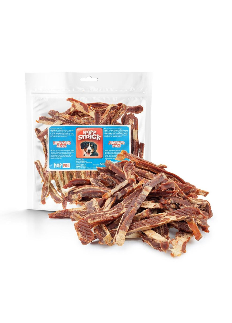 Смужки м'яса ягня 13 см Snack ласощі для собак 500 г (GP04) (5907708642035) Happet (354701955)