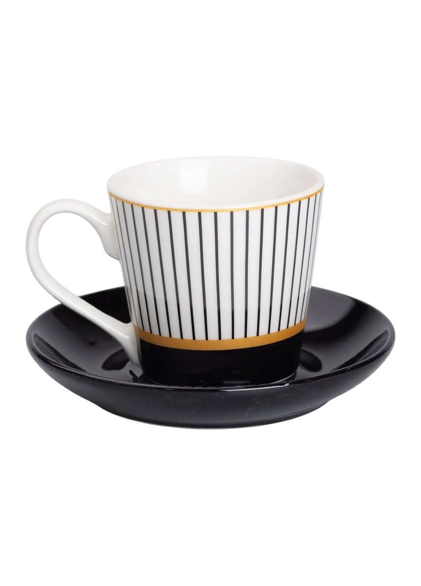 Порцелянова чашка з чорним блюдцем 200 мл RX-N24708WP Jooki (358706491)