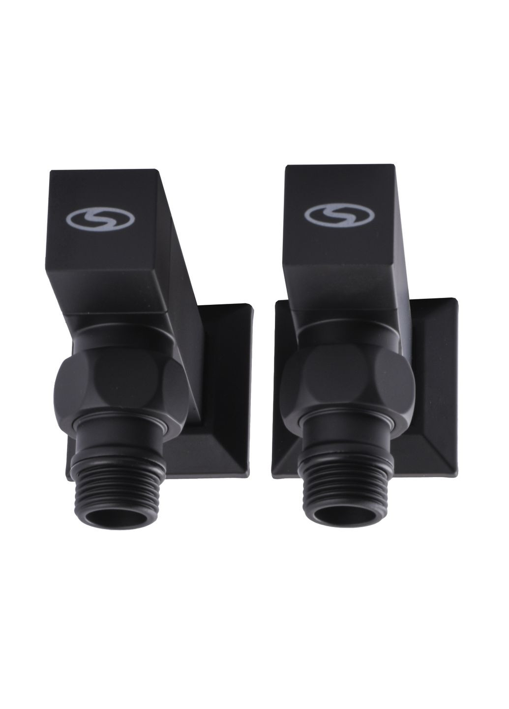 Набір Кран напівобертовий кутовий з американкою LUX 1/2″ CUBE BLACK 8888 (1уп) Solomon (301219348)