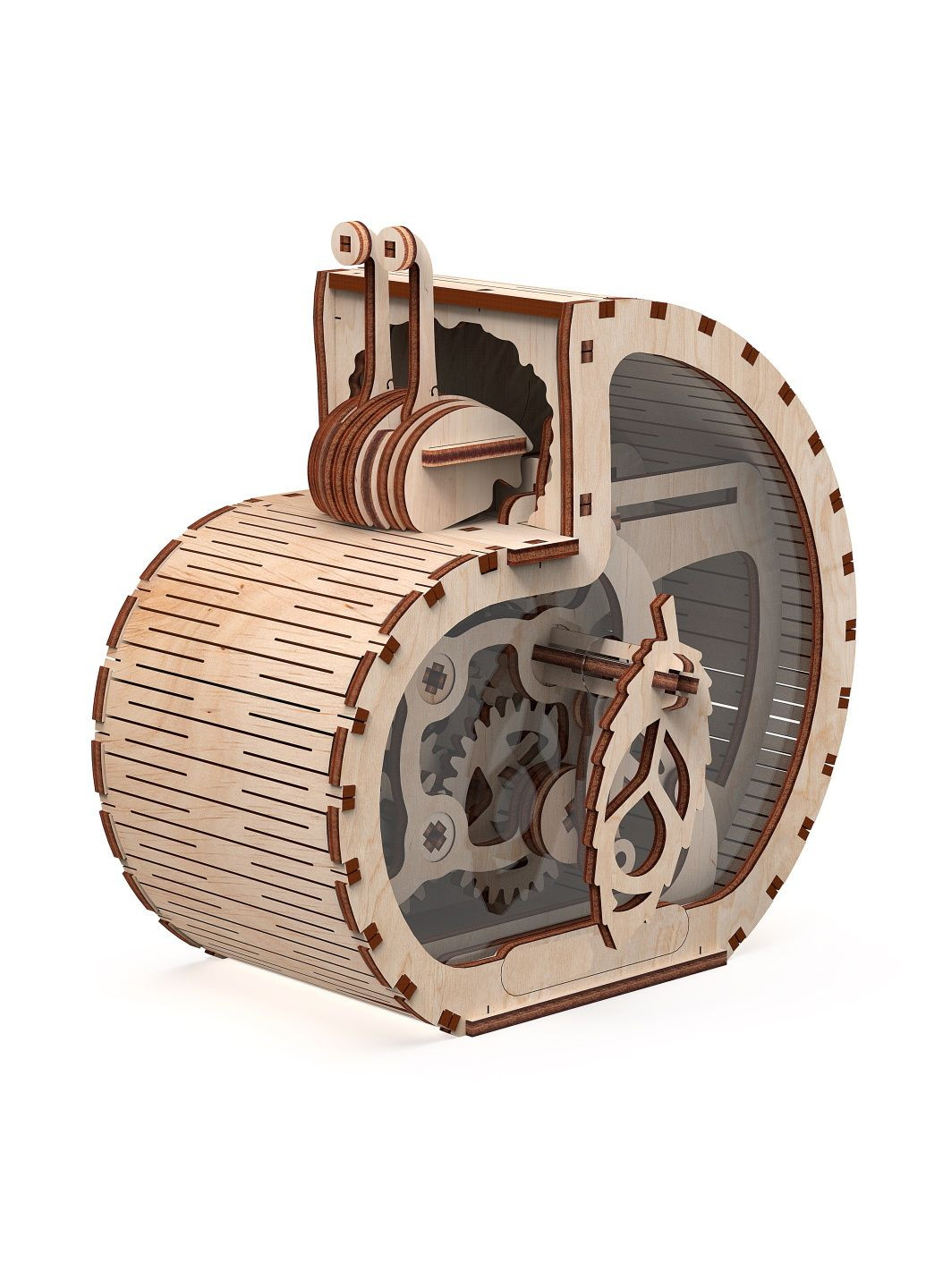 Деревянный механический 3d конструктор Улитка-копилка S No Brand (295376489)