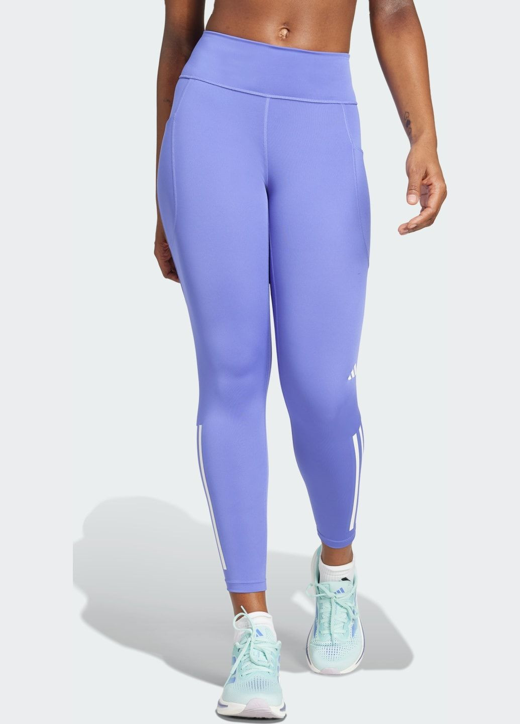 Синие демисезонные леггинсы daily run 3-stripes 7/8 adidas