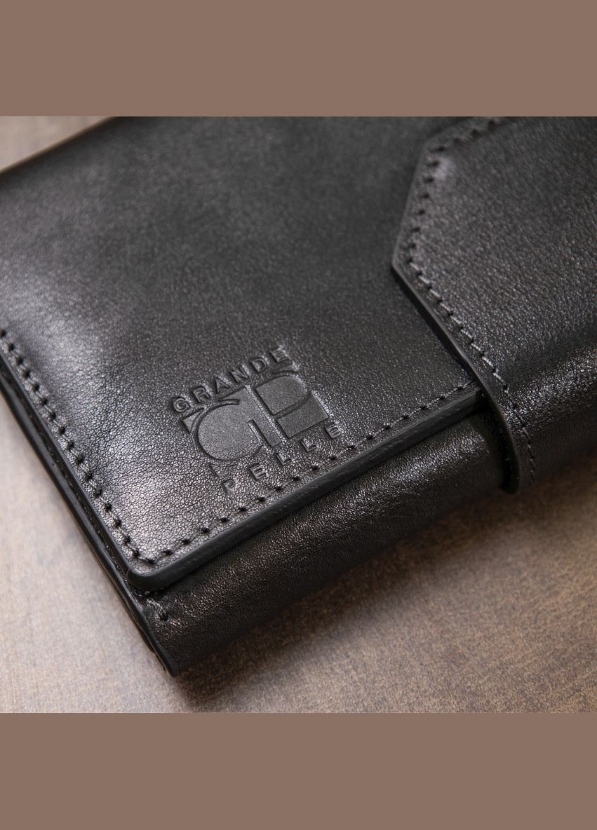 Кожаное глянцевое портмоне 11471 Черный Grande Pelle (331907170)