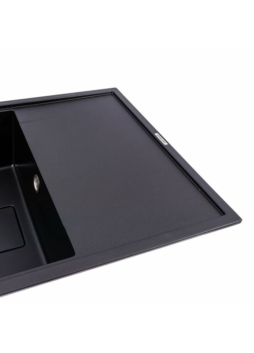 Комплект: Мойка гранитная 7850 GALANS + Смеситель Q411MB + Сифон (Черный) Valeso (353495498)