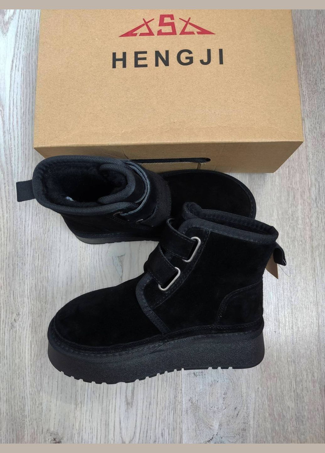 Натуральні замшеві уггі на липучках код 18840 Hengji UCC (301482605)