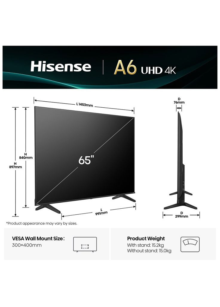 Телевізор (m470045) Hisense 65A6Q (366566848)