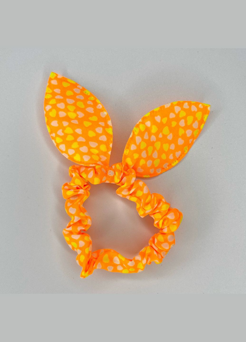 Гумка для волосся Резинка з вушками Солоха в сердечках Помаранчевий 5 см Finding (332054983)