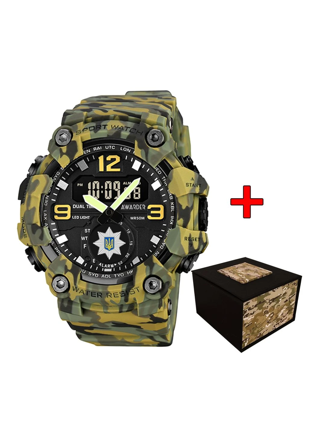 Чоловічий годинник 003 Поліція Camo Green (A-045486) Awarder (366816916)