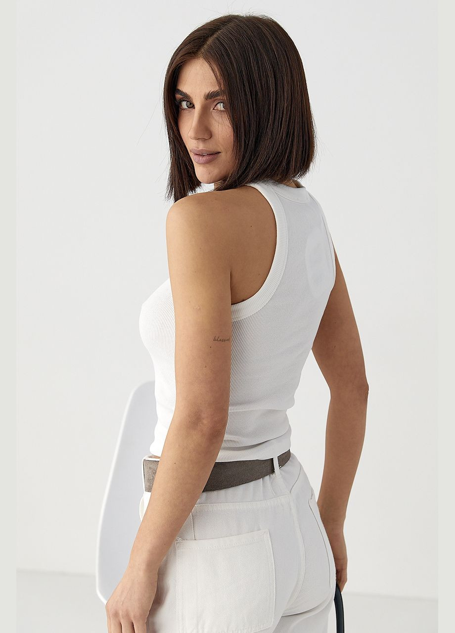 Майка в рубчик з широкою окантовкою Lurex — 326065754