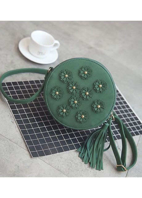 Женская круглой стеганая сумочка клатч из экокожи черная ProDobro (363136369)