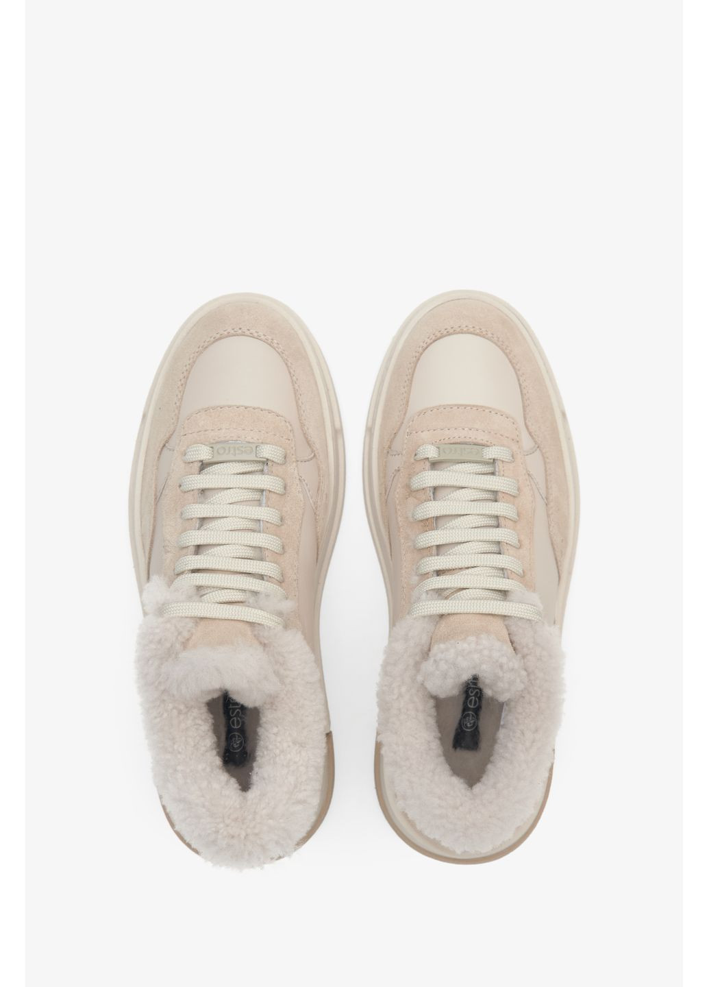 Зимние ботинки-спорт, цвет молочный Estro