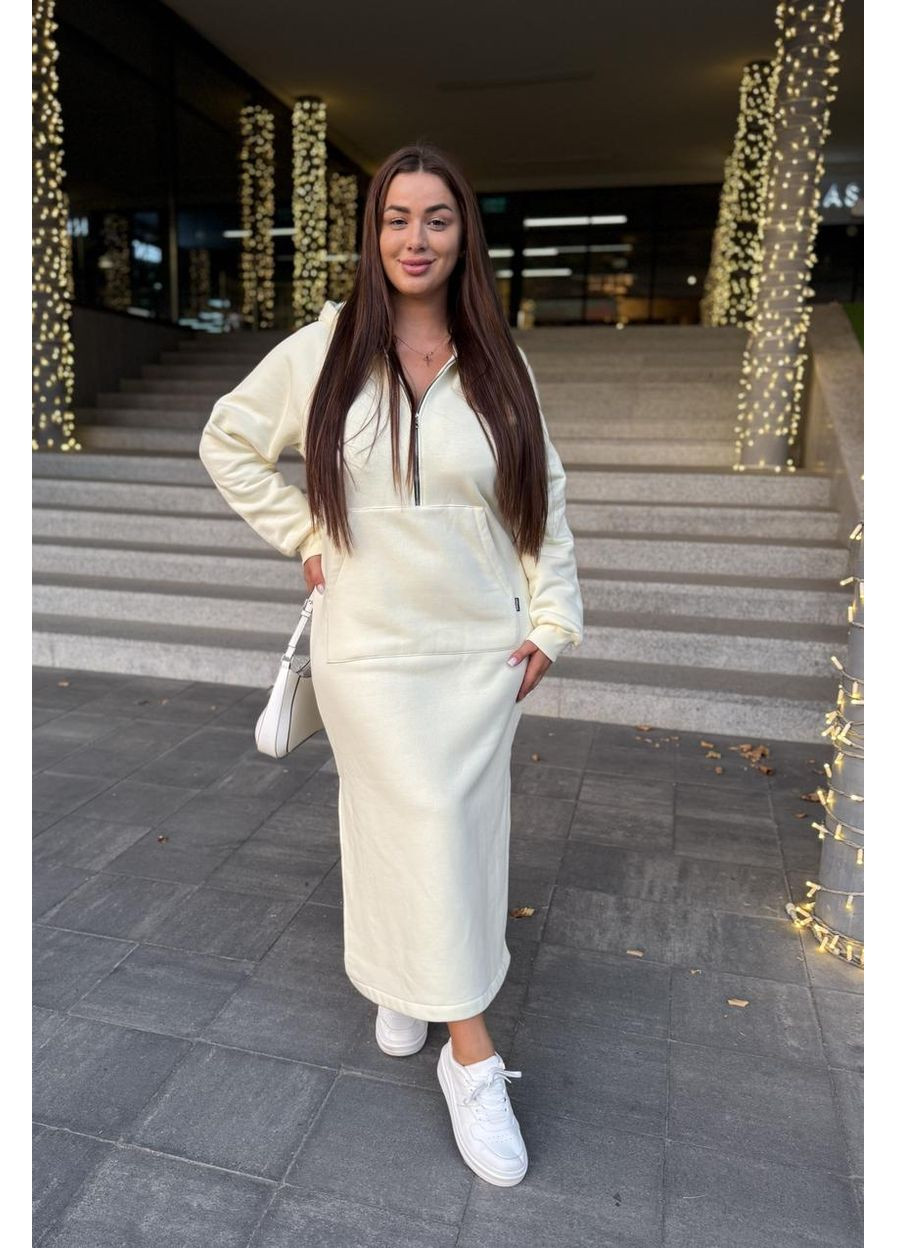 Желтое платье с капюшоном лимон (м206.4) UMON