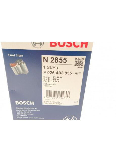 Фільтр паливний VW TOUAREG, PORSCHE CAYENNE 3.0, 4.2 TDI 10-(вир-во ) F026402855 Bosch (366111734)