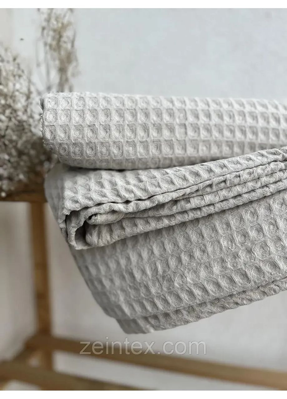 Покрывало Greece вафельное хлопковое цвет лён 140х200 см ZEINTEX (315347317)