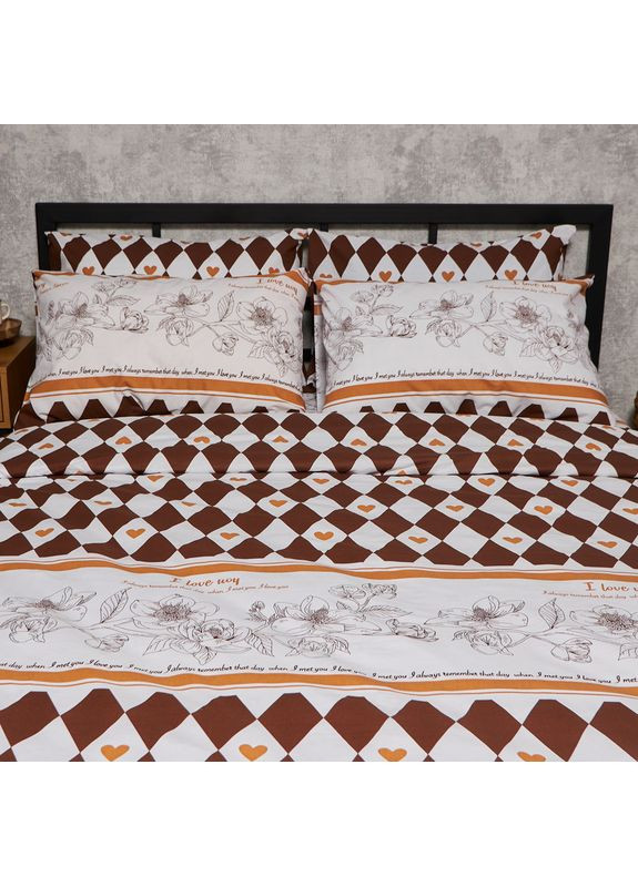 Комплект постельного белья Бязь Gold Люкс Двуспальные 175х210 наволочки 2х40х60 (MS-820009385) Moon&Star Heart Patch (356113982)