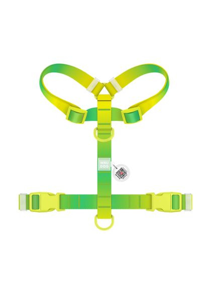 Шлей для собак Nylon Recycled анатомическая H-образная с QR-паспортом, пластиковый фастекс, М салатовая (47525) WAUDOG Nylon Recycled анатомічна H-подібна з QR-паспортом (366694879)