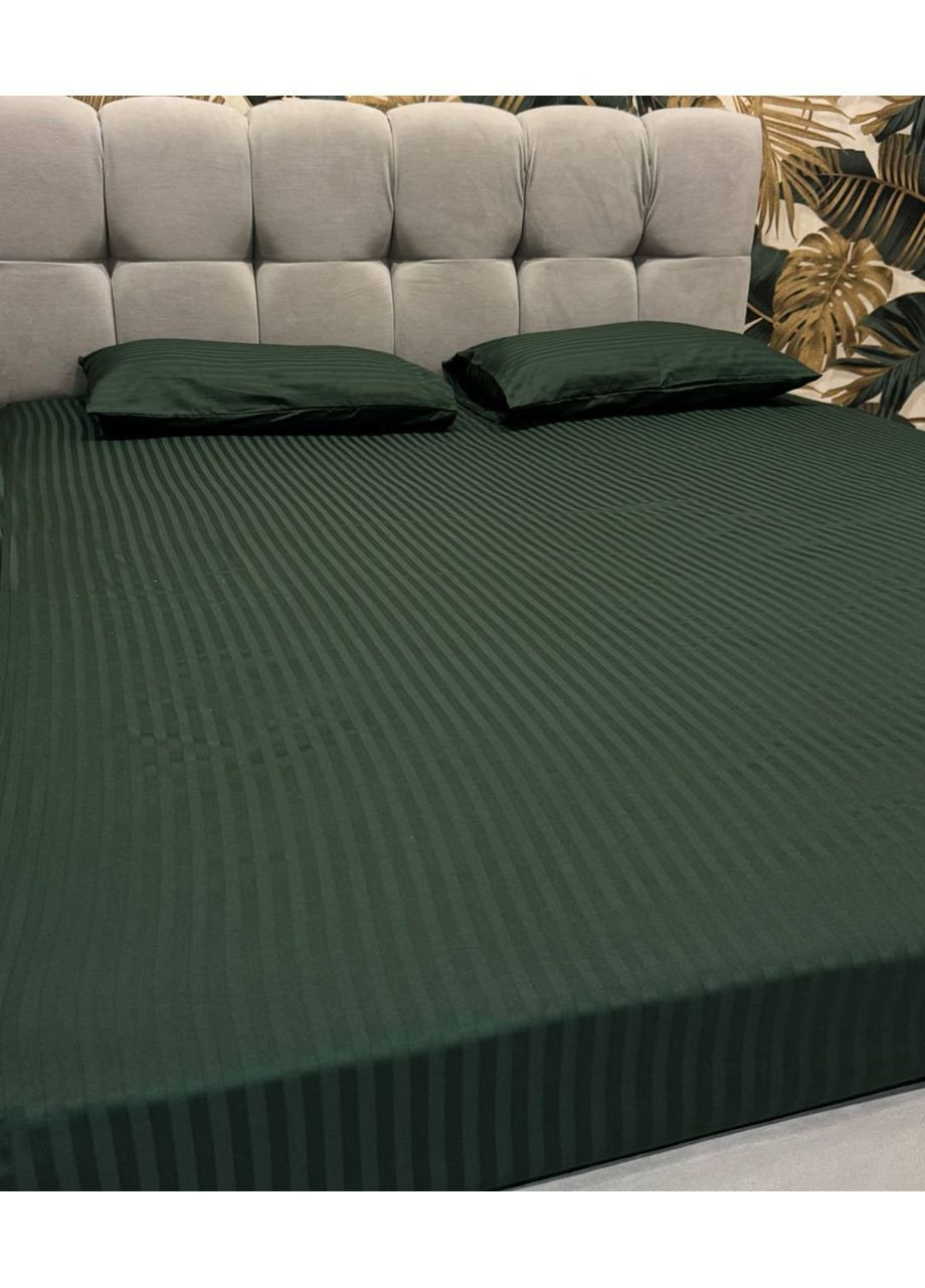 Комплект постельного белья евро размер No Brand беж страйп (370864803)