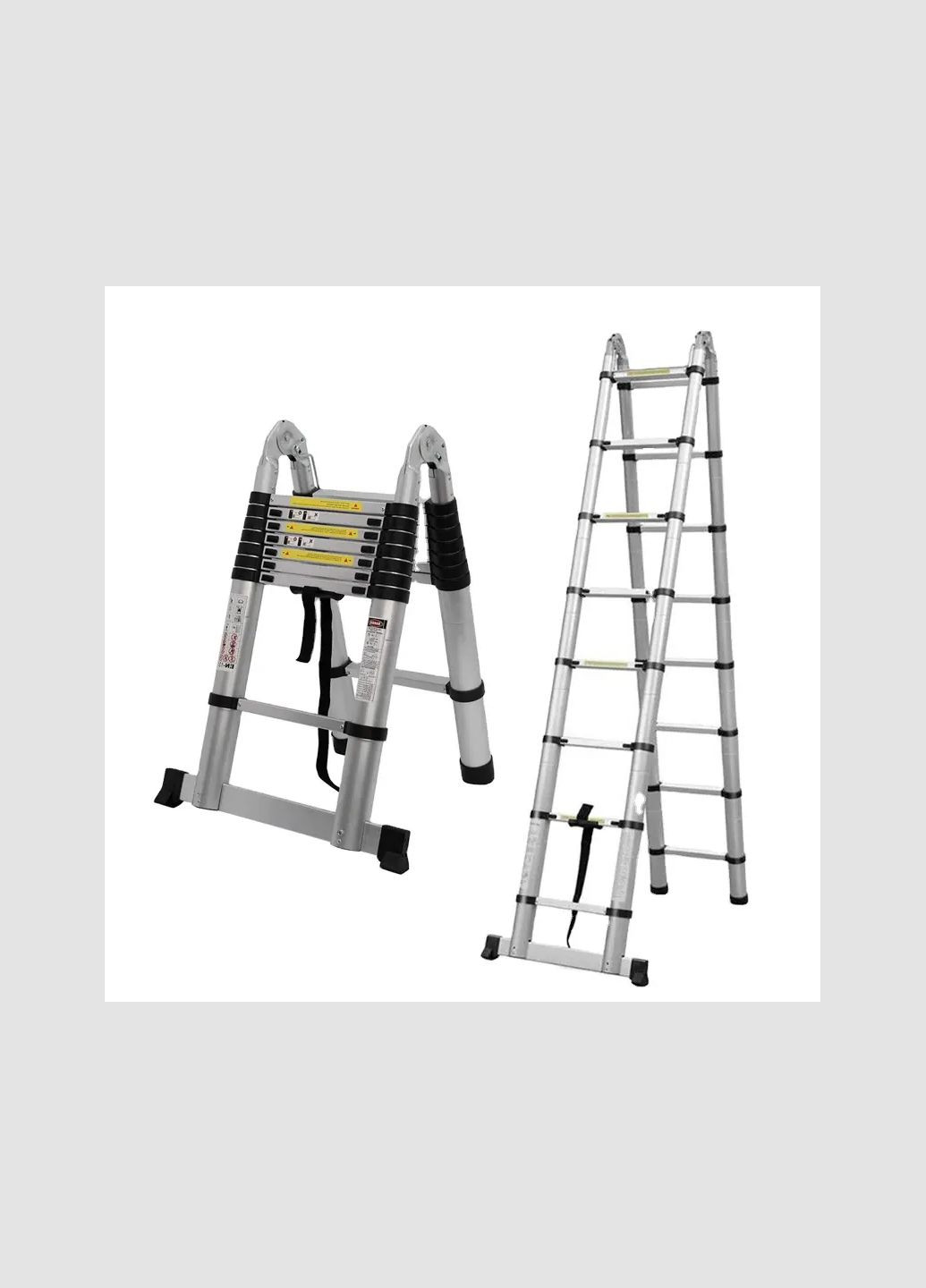 Лестница телескопическая двойная 8 ступеней 2.5 + 2.5 м ZHENG'S WAY (322843406)