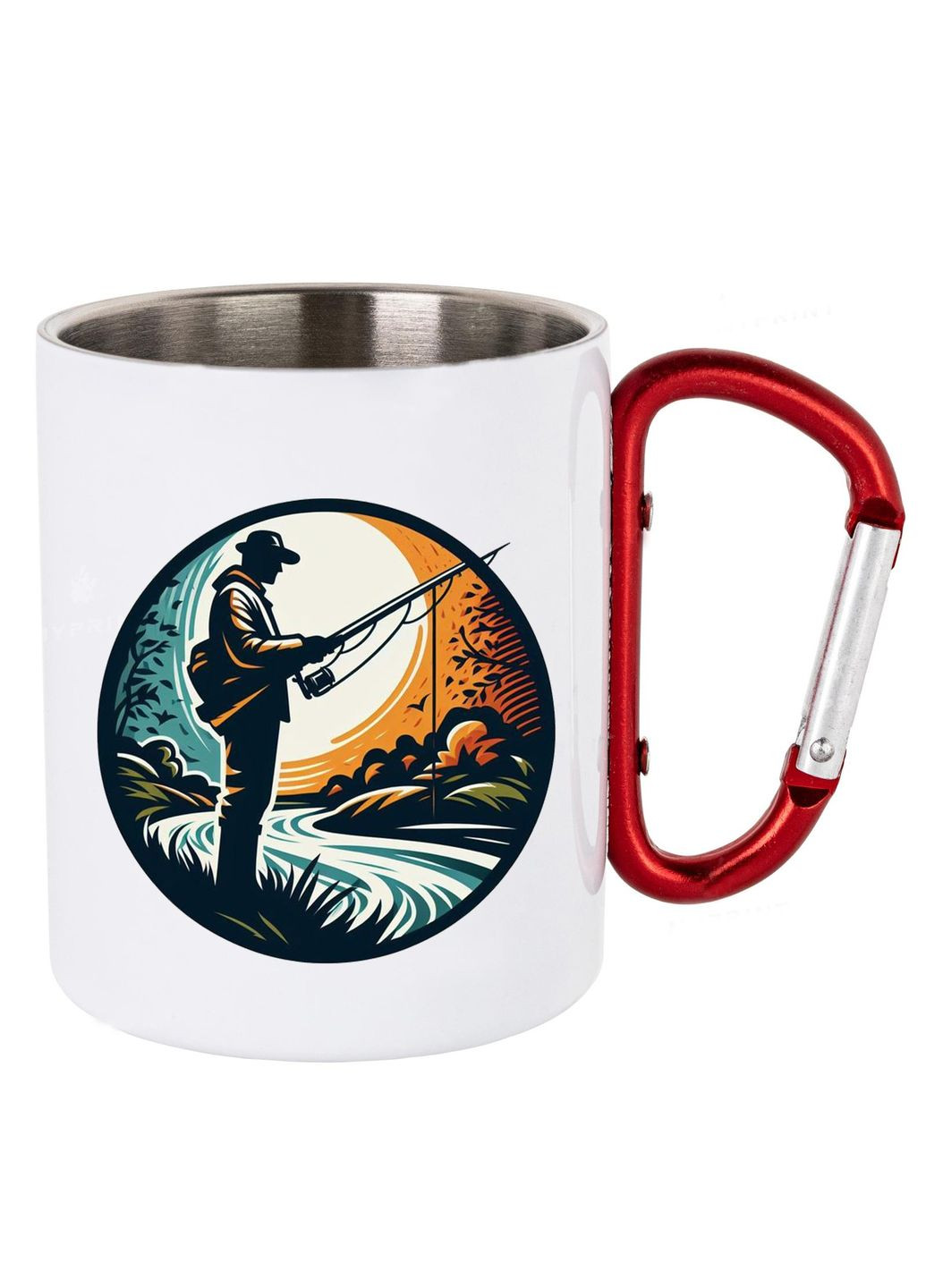 Кружка металлическая с карабином (red) туристическая 300 мл #0018 белая No Brand (316119898)