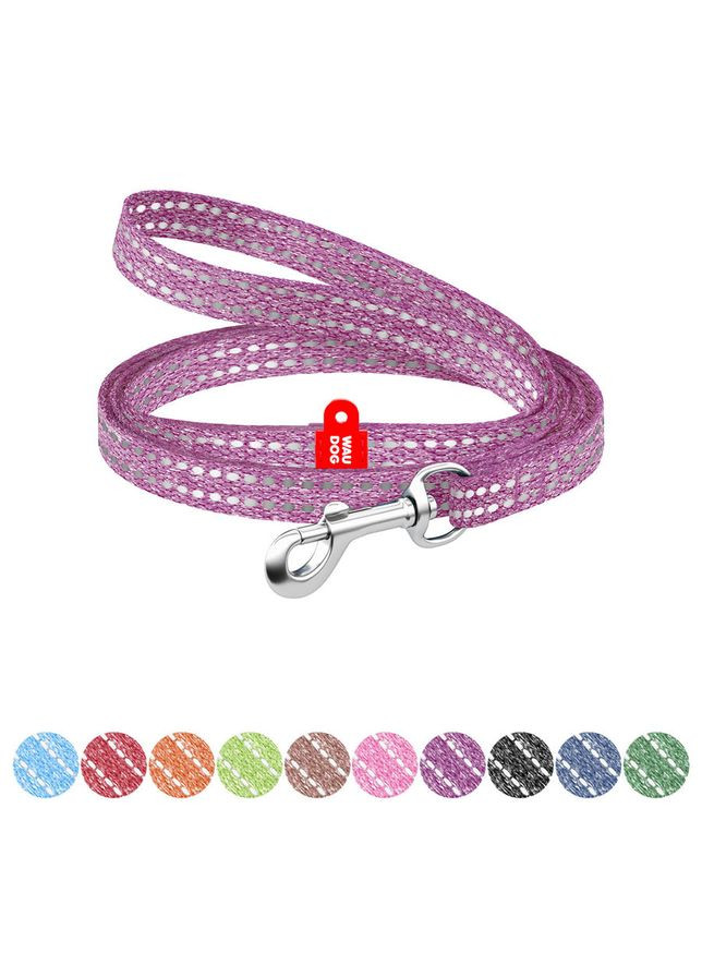 Повідець для котів та дрібних порід собак з відновленої бавовни WAUDOG Re-cotton світловідбиваючий,, Ш 10 мм, Д 200 см No Brand (363197570)