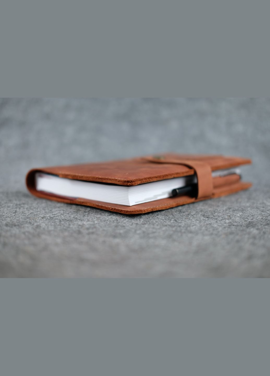 Шкіряна обкладинка для блокноту А5 Дизайн №4, натуральна Вінтажна шкіра, колір Коньяк Berty (299397030)