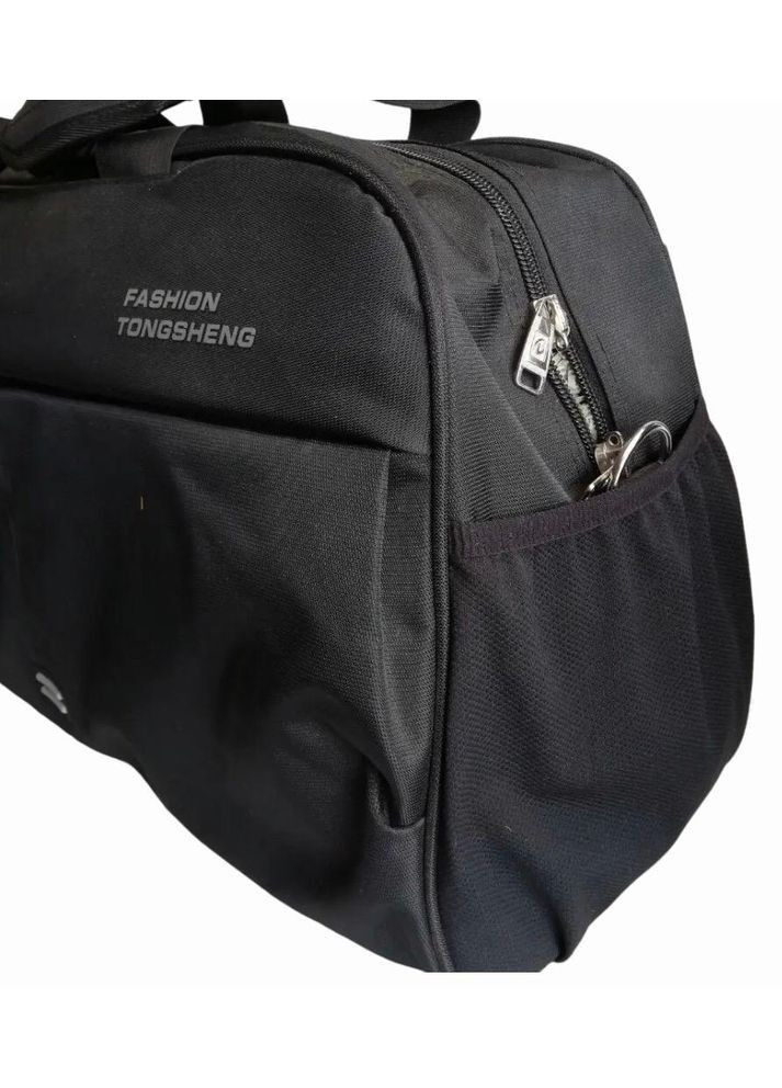 Сумка дорожня велика на 65 л з боковими кишенями та з довгим ремінем через плече 6356 чорна Fashion (365439366)