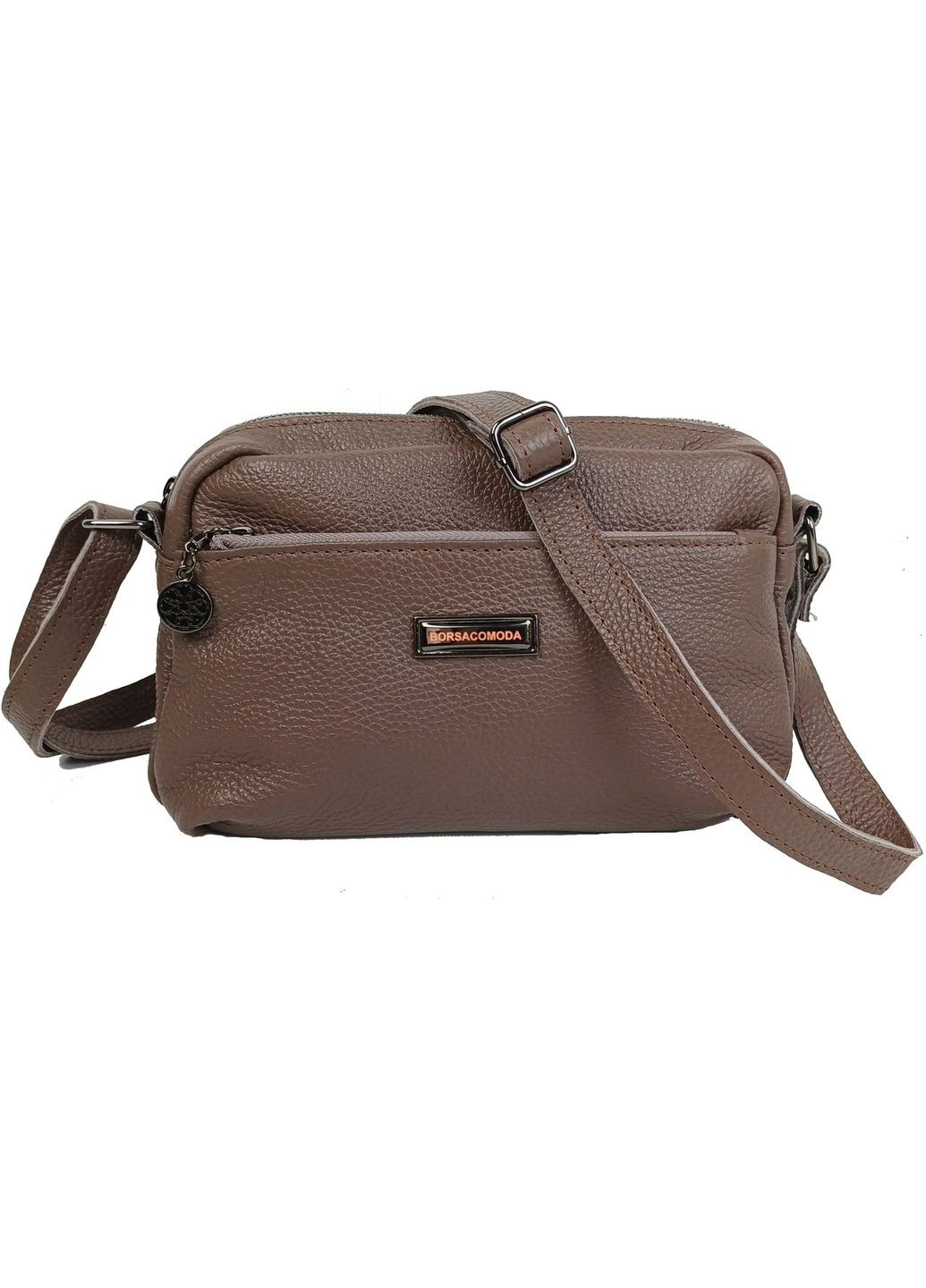 Женская кожаная сумка на плече Коричневая Borsacomoda (369368456)