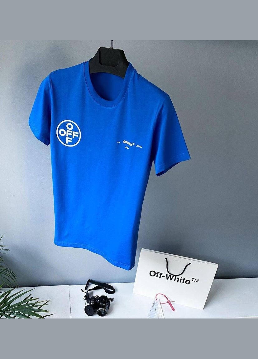 Синяя футболка off-white No Brand