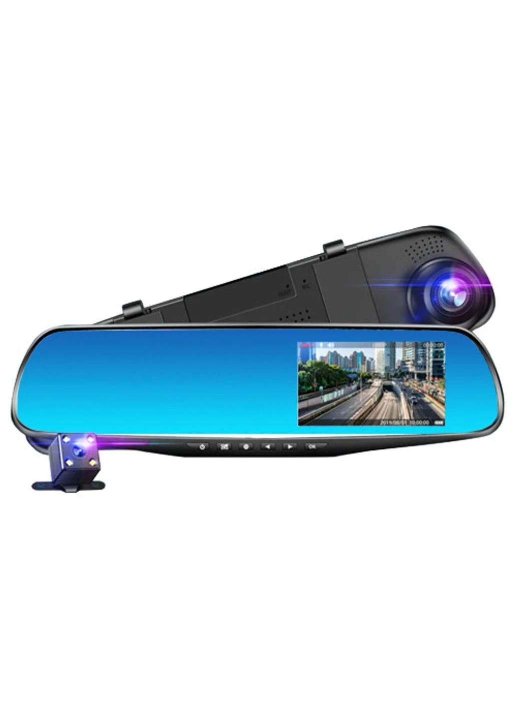 Видеорегистратор-зеркало L-9004 LCD 3.5'' 2 камеры 1080P Full HD No Brand (332634213)