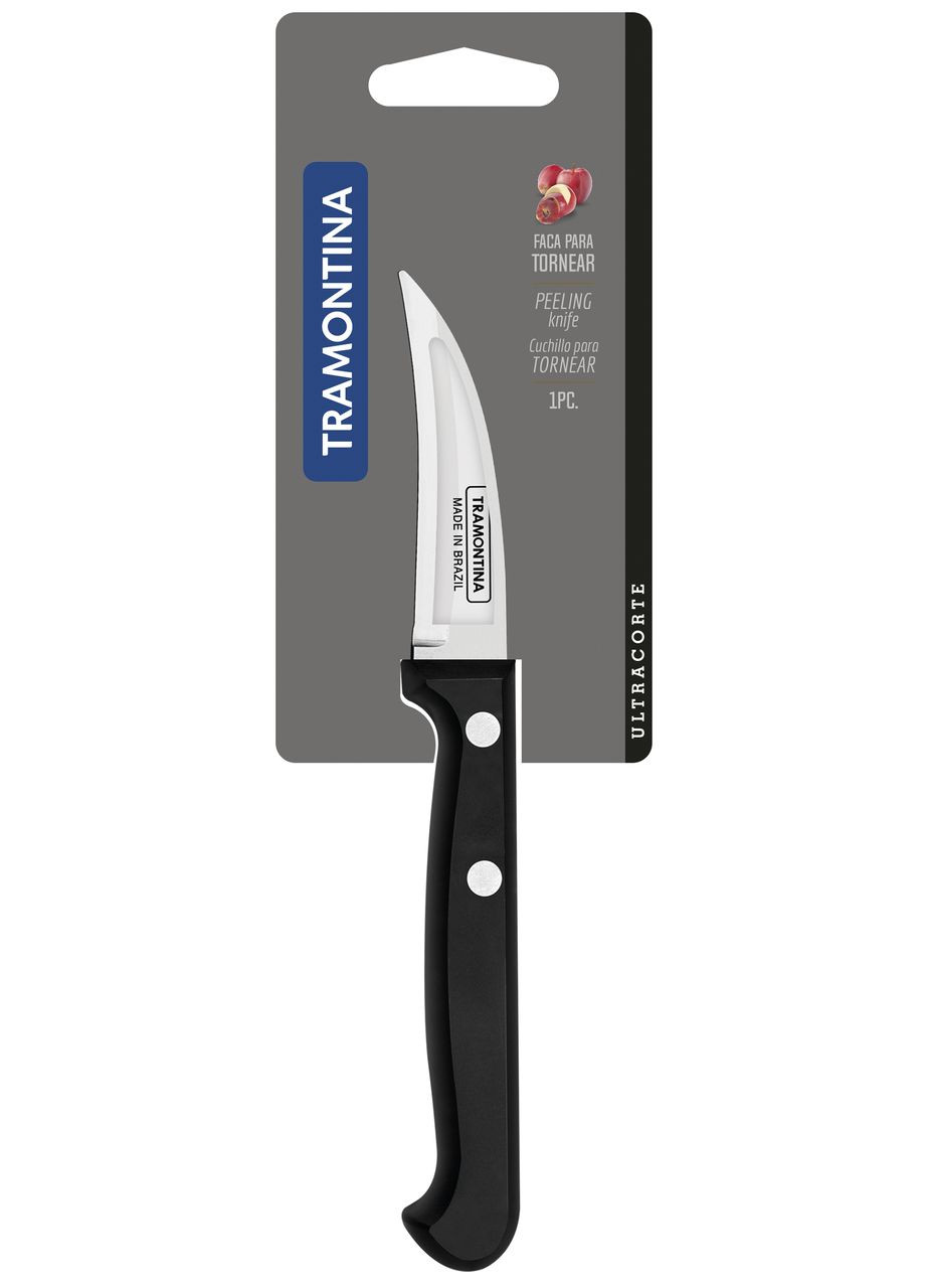 Нож отделочный ULTRACORTE 7 см черный в блистере (23851/103) Tramontina (337128417)