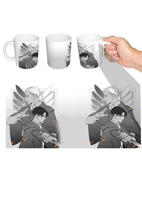 Чашка белая аниме Леви Эрвин Атака титанов (z0507) No Brand (327005852)