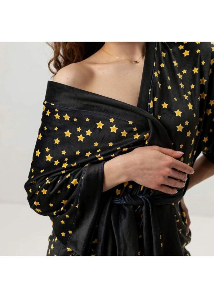 Халат жіночий із плюшевого велюру Зоряне небо 3431_XL 16010 XL Fashion (296911297)