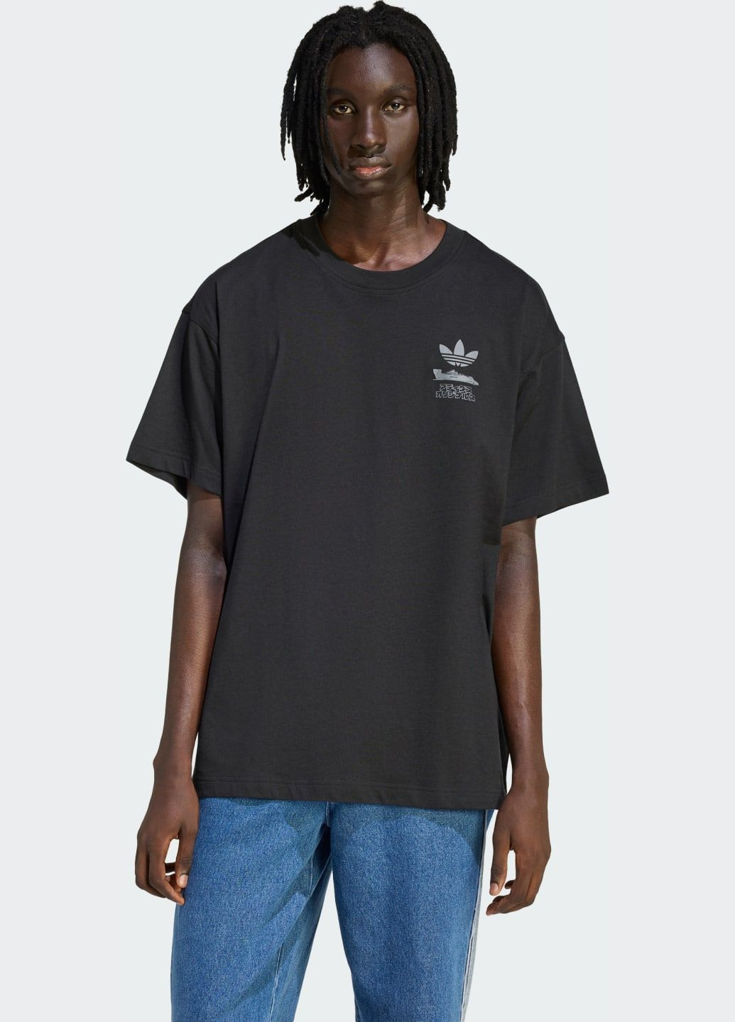 Чорна футболка japanese racing manga graphic adidas