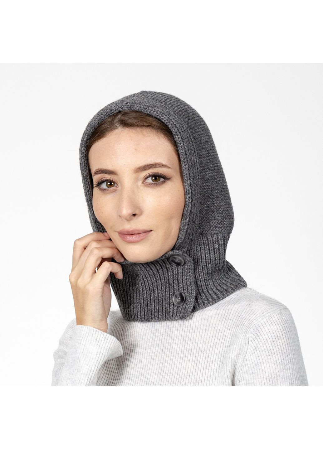 Капор жіночий вовна сірий ЖДАНА LuckyLOOK 580-992 (322789383)