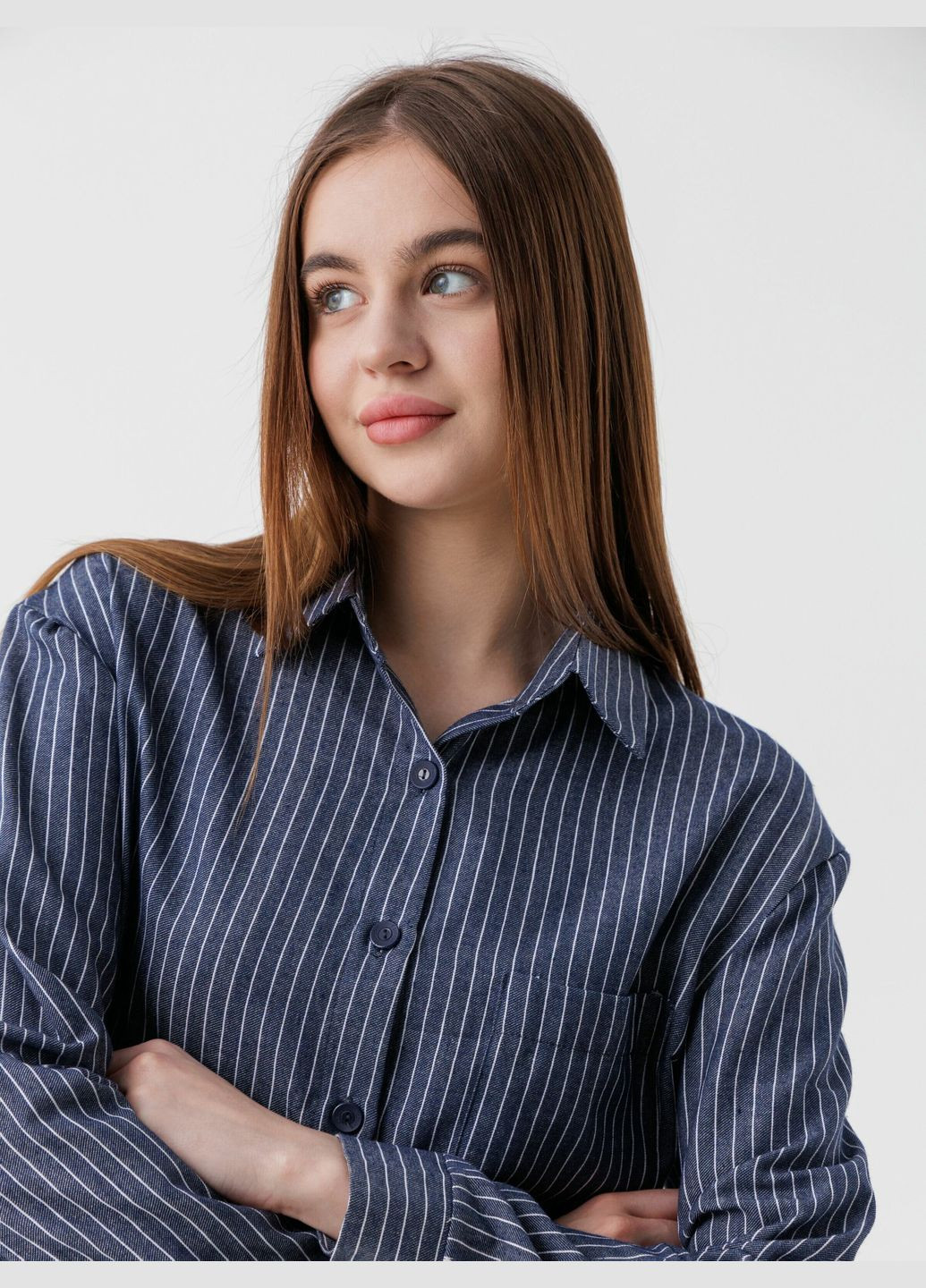 Синее повседневный платье - рубашка женская 2411 (2000990505040d) shop (2000990505040) No Brand