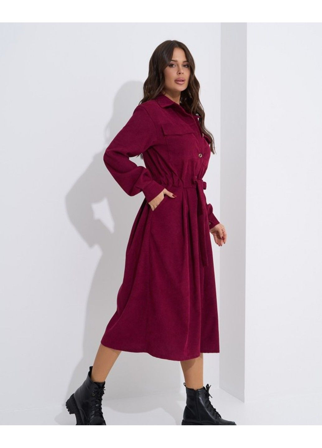 Бордовое повседневный платья sa-561 бордовый ISSA PLUS