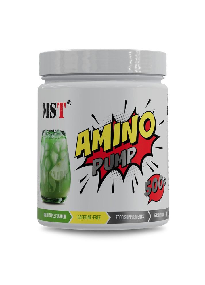 Передтренувальний комплекс Amino Pump, 500 грам - Зелене яблуко MST (334706756)
